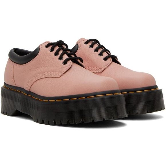Dr. Martens Nappa Leather Derbys Pink Peach Beige 8053 Platform Casual Shoes